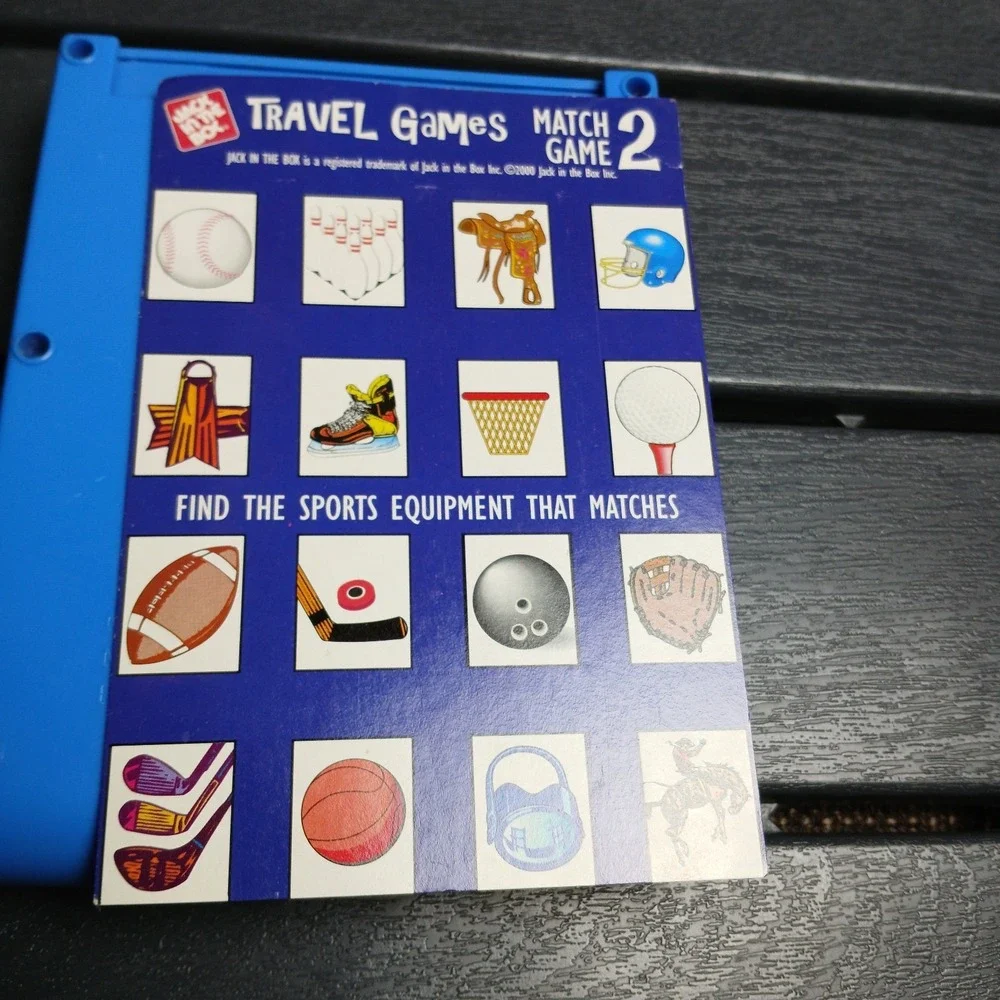 Jack in The Box Kids Meal TRAVEL GAMES Toys 2000 Match‎ Game 1, 2 - ZC